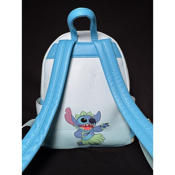 Disney Parks Stitch Hawaiian Beach Ukelele Loungefly Mini Backpack